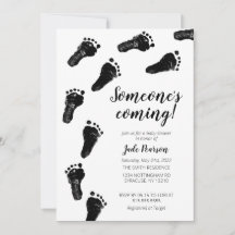 Minimalist Gender Neutral Footprints Baby Shower