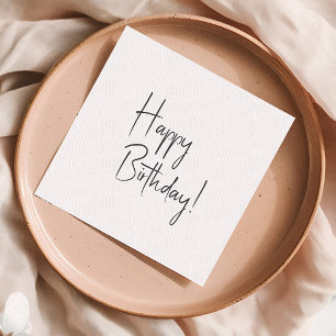 Minimalist Gender Neutral Happy Birthday Napkin