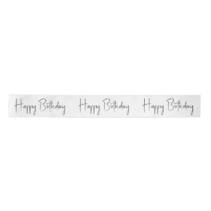 Minimalist Gender Neutral Happy Birthday Satin Ribbon