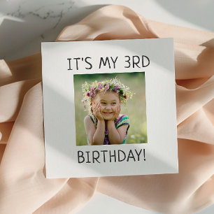 Minimalist Gender Neutral It's My Birthday Party Napkin