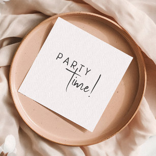 Minimalist Gender Neutral Party Time Birthday Napkin