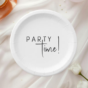 Minimalist Gender Neutral Party Time Paper Plate