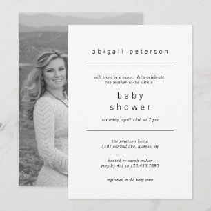 Minimalist Gender Neutral Photo Baby Shower Invitation