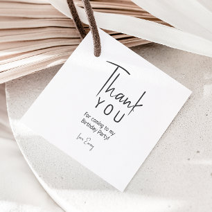 Minimalist Gender Neutral Square Thank You Favour Tags