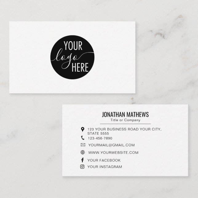 Minimalist Generic Professional Company Logo Business Card (Front/Back)