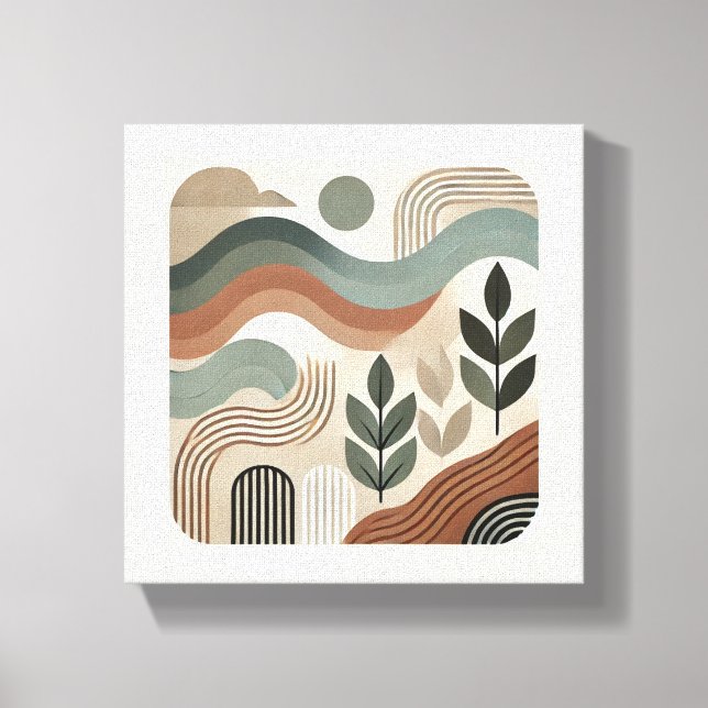 minimalist geometric abstract art canvas print (Front)