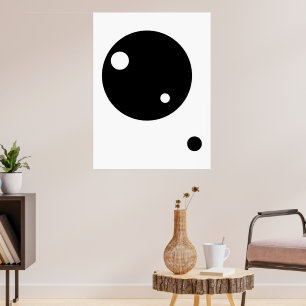 Minimalist Geometric Art – Black and White Circles Poster