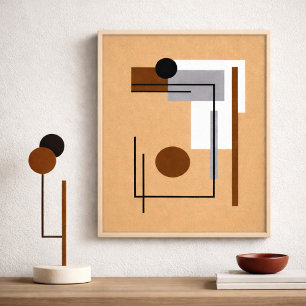 Minimalist Geometric Balance in Neutral Tones Poster