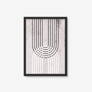 Minimalist Geometric Black And White Mid-Century Poster