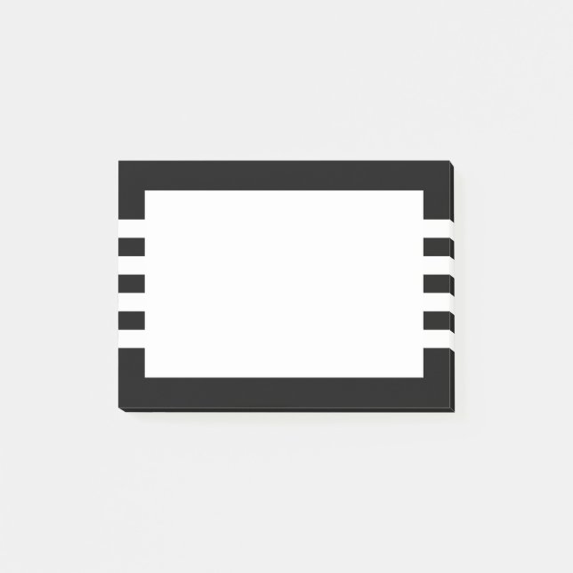 Minimalist Geometric Black and White Stripes Post-it Notes (Front)