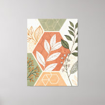 Minimalist Geometric & Botanical Stretched Canvas 