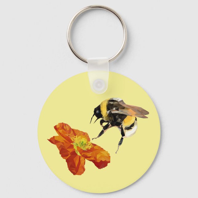 Minimalist Geometric Bumblebee/Poppy Key Chain (Front)