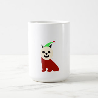 Minimalist Geometric Cat Elf Christmas Mug | Funny
