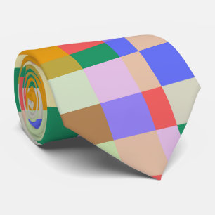 Minimalist Geometric Checkered Retro Pattern Tie