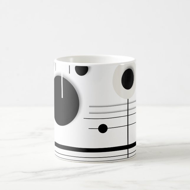 Minimalist Geometric Circle Symphony Lines Coffee Mug (Center)