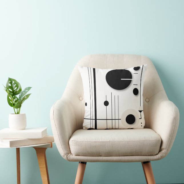 Minimalist Geometric Circle Symphony Lines Cushion (Chair)