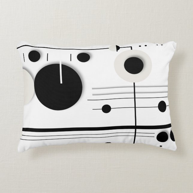 Minimalist Geometric Circle Symphony Lines Decorative Cushion (Front)