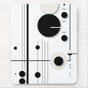 Minimalist Geometric Circle Symphony Lines Mouse Mat