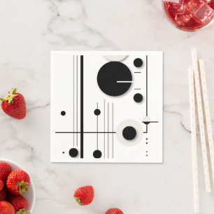 Minimalist Geometric Circle Symphony Lines Napkin