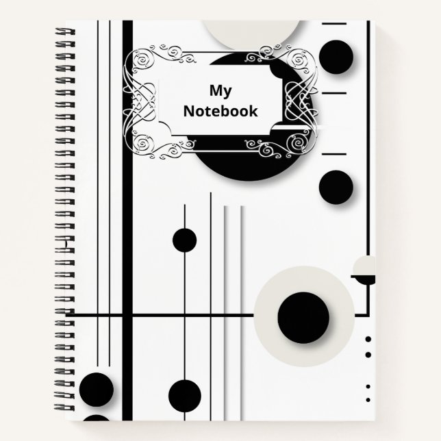 Minimalist Geometric Circle Symphony Lines Notebook (Front)