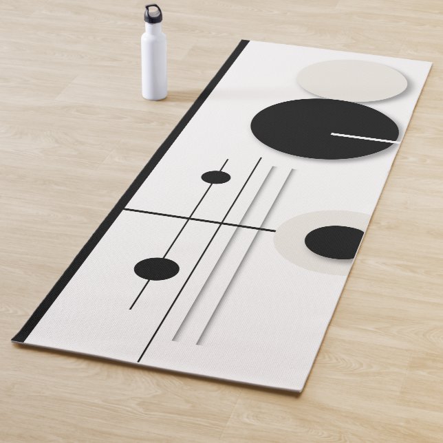 Minimalist Geometric Circle Symphony Lines Yoga Mat (In Situ)