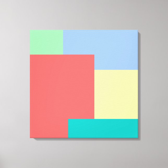 Minimalist Geometric Colour Block Bright Colours Canvas Print (Front)