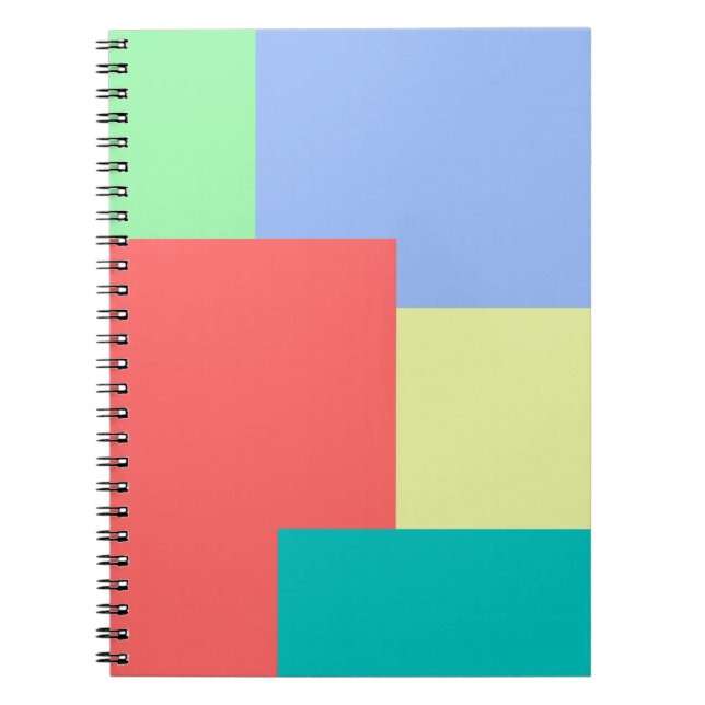 Minimalist Geometric Colour Block Bright Colours Notebook (Front)