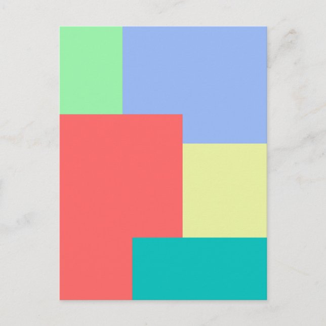 Minimalist Geometric Colour Block Bright Colours Postcard (Front)