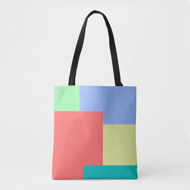 Minimalist Geometric Colour Block Bright Colours Tote Bag (Front)