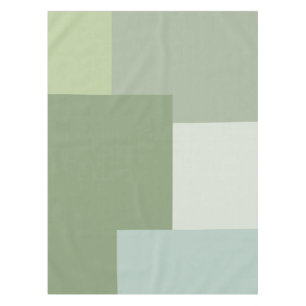 Minimalist Geometric Colour Block Sage Green Tones Tablecloth