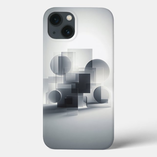 Minimalist Geometric Glass Phone Case - Abstract  (Back)