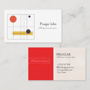 Minimalist Geometric Illustrator Modern Creative Business Card
