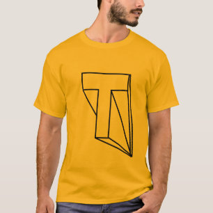 Minimalist Geometric Line Art Graphic T-Shirt