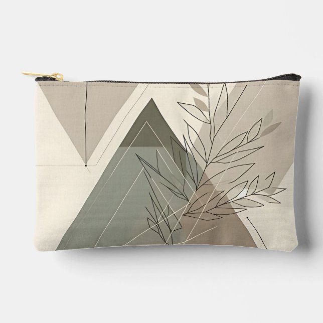 Minimalist Geometric Nature-Inspired Accessory Pouch (Front)