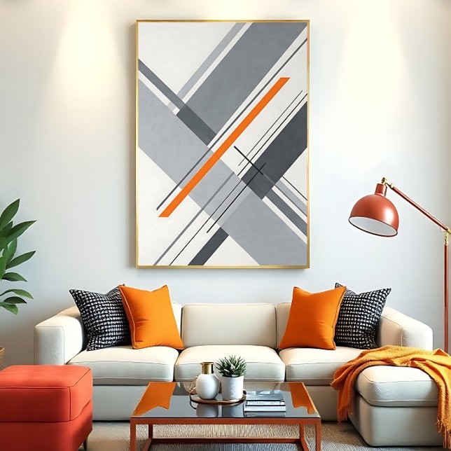 Minimalist Geometric Orange Accent Poster (Creator Uploaded)