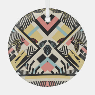 Minimalist Geometric: Pattern Design Glass Tree Decoration