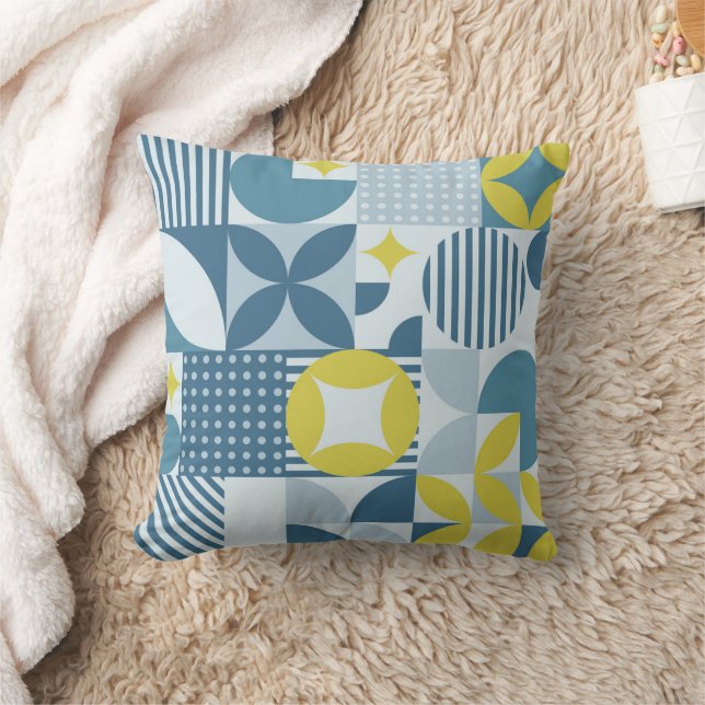 Minimalist geometric pattern with simple shapes  cushion (Blanket)