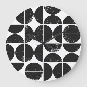 Minimalist geometric: Scandinavian semicircles. Large Clock