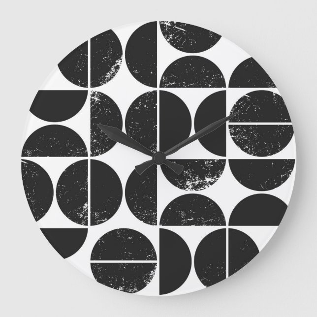 Minimalist geometric: Scandinavian semicircles. Large Clock (Front)