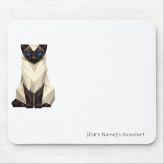 Minimalist Geometric Siamese Cat Office Mouse Pad