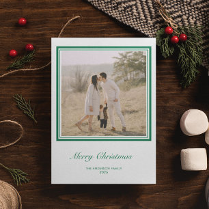 Minimalist Geometric Square Personalized Christmas Holiday Card