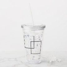 Minimalist Geometric Squares Acrylic Tumbler