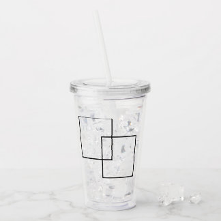 Minimalist Geometric Squares Acrylic Tumbler