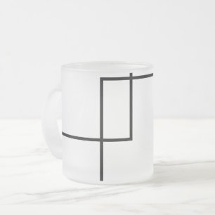 Minimalist Geometric Squares Frosted Glass Coffee Mug