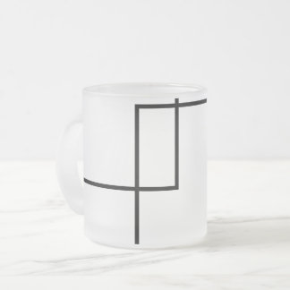 Minimalist Geometric Squares Frosted Glass Coffee Mug