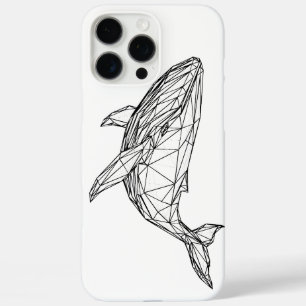 Minimalist Geometric Whale Case for iPhone 16 Pro 