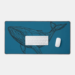 Minimalist Geometric Whale Desk Mat