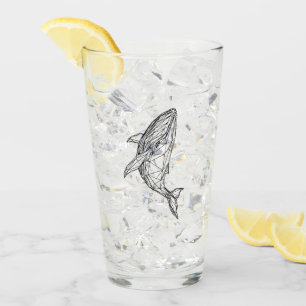 Minimalist Geometric Whale Mug Glass