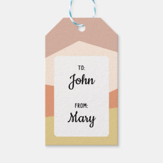 Minimalist geometric with pastel colour gift tag