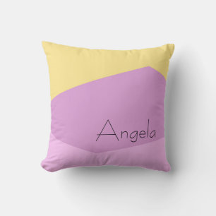minimalist geometric yellow pink to personalise cushion